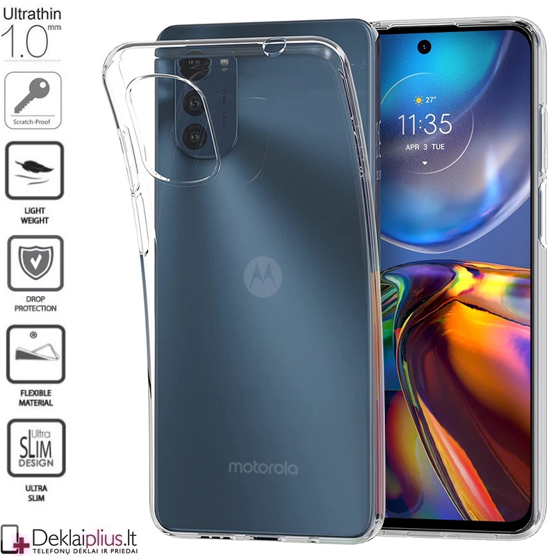 Silikoninis dėklas 1.0 mm storio - permatomas (Motorola Moto E32/E32S) Silikoninis dėklas 1.0 mm storio - permatomas (Motorola Moto E32/E32S)